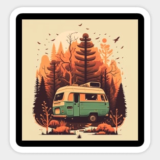 Camping Adventure in the Forest Autumm Sticker